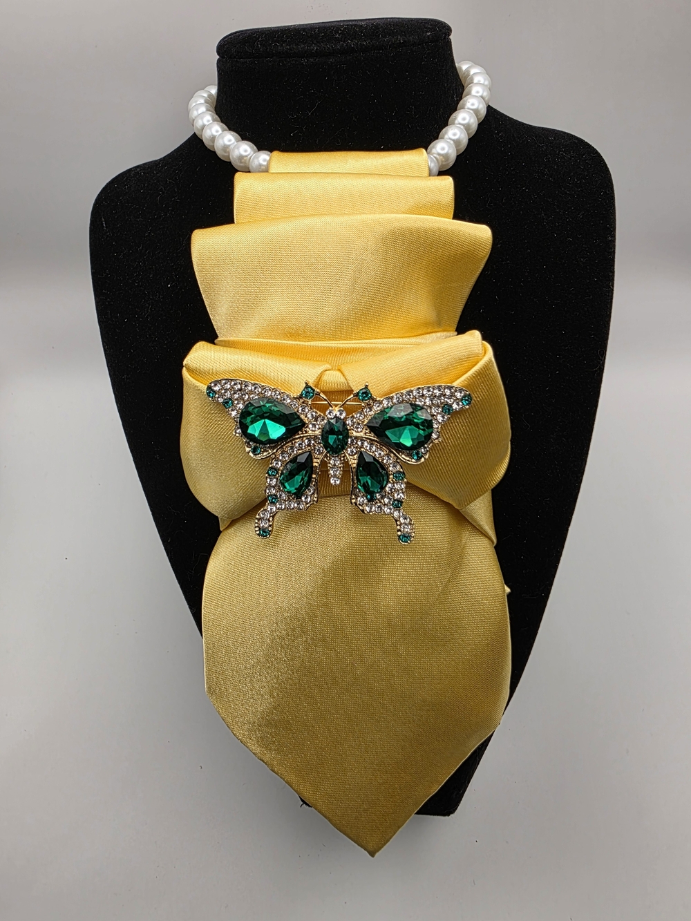 Tie Necklace | Yellow Satin